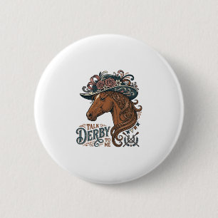 Badge Rond 5 Cm Conception de chemise à chapeau floral de cheval d