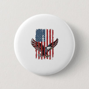 Badge Rond 5 Cm Conception de chemise de drapeau d'aigle patriotiq