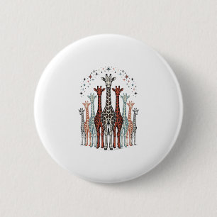 Badge Rond 5 Cm Conception de chemise de safari troupeau de girafe