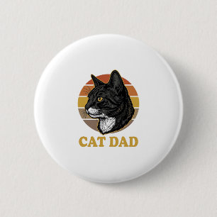 Badge Rond 5 Cm Conception de chemise pour papa chat vintage amate