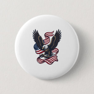 Badge Rond 5 Cm Conception de chemise vectorielle aigle patriotiqu