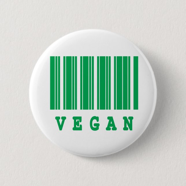 Badge Rond 5 Cm conception de code-barres végane (Devant)
