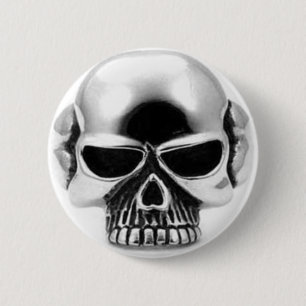 BADGE ROND 5 CM CONCEPTION DE CRÂNE
