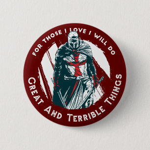 Badge Rond 5 Cm Conception de devis de Chevalier brave