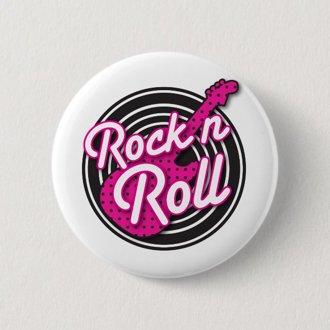 Badge Rond 5 Cm Conception de disque de rockabilly de petit pain (Devant)