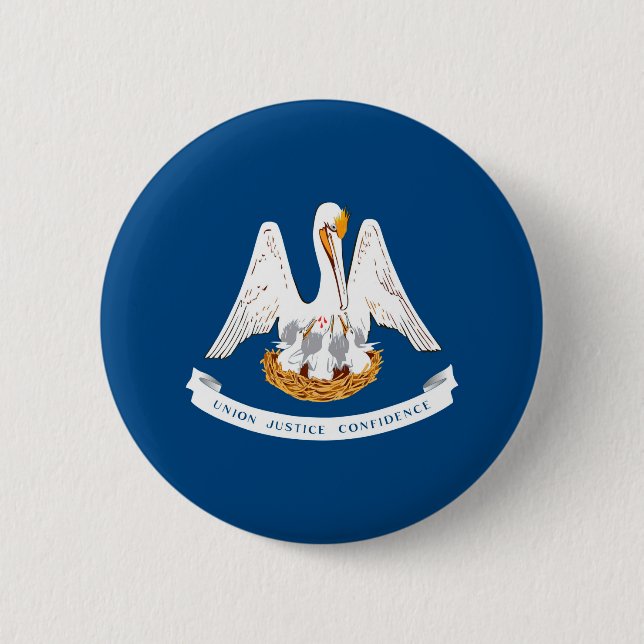 Badge Rond 5 Cm Conception de drapeau d'état de la Louisiane (Devant)