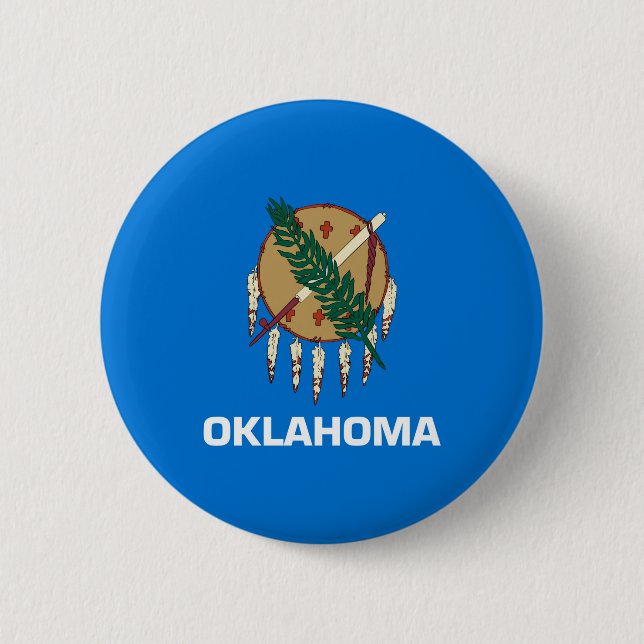 Badge Rond 5 Cm Conception de drapeau d'état de l'Oklahoma (Devant)