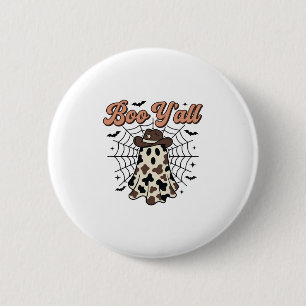 Badge Rond 5 Cm Conception de fantôme occidental Halloween Boo Yal