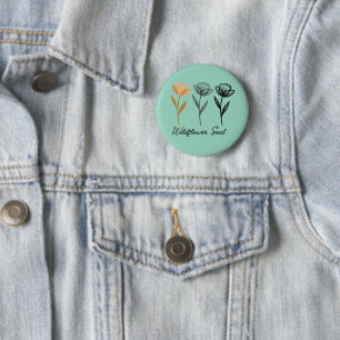 Badge Rond 5 Cm Conception de fleurs sauvages tendance