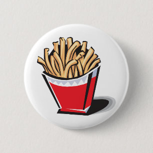 Badge Rond 5 Cm conception de frites rétro