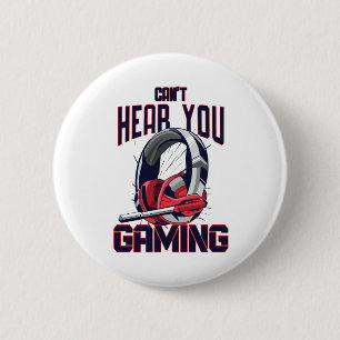 Badge Rond 5 Cm Conception de jeux avec casque