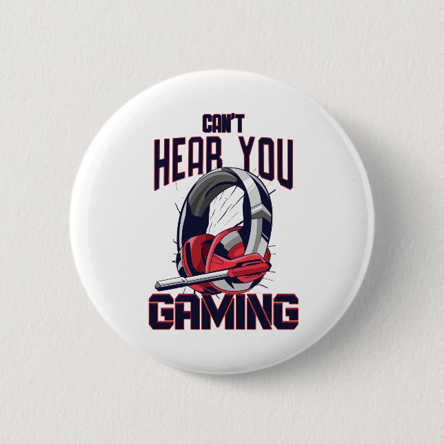 Badge Rond 5 Cm Conception de jeux avec casque (Devant)