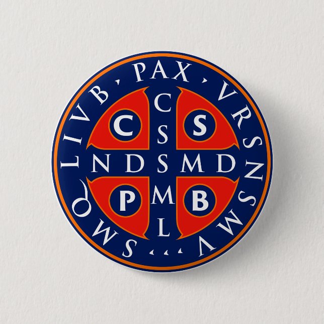 Badge Rond 5 Cm Conception de la médaille St. Benedict (Devant)