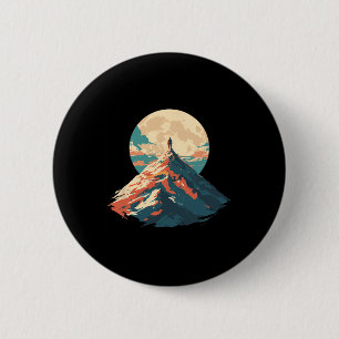 Badge Rond 5 Cm Conception de l'escalade du pic de montagne motiva