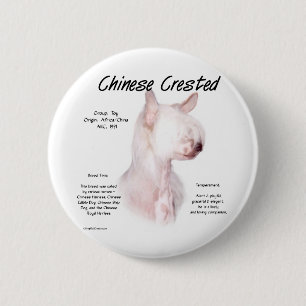 Badge Rond 5 Cm Conception de l'histoire de la crête chinoise (san