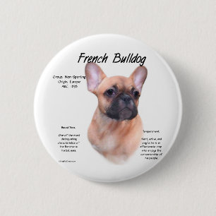 Badge Rond 5 Cm Conception de l'histoire des Bulldog français