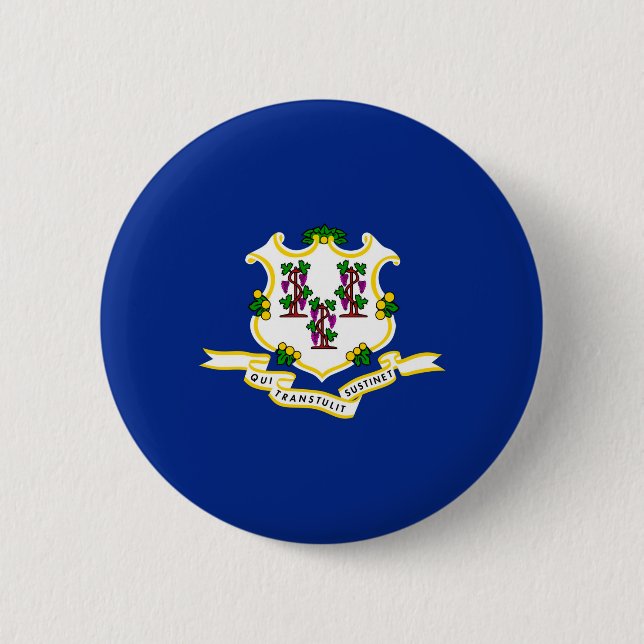 Badge Rond 5 Cm Conception de l'indicateur d'état Connecticut (Devant)