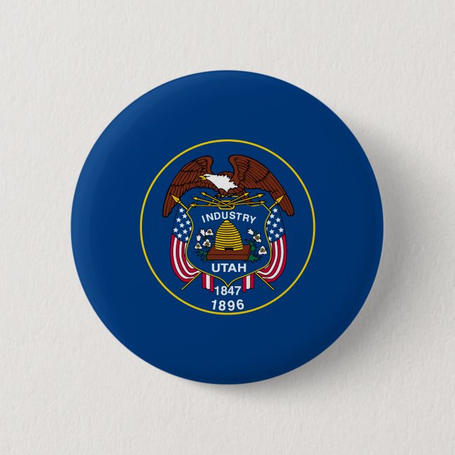 Badge Rond 5 Cm Conception de l'indicateur d'état Utah (Devant)