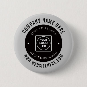 Badge Rond 5 Cm Conception de logo personnalisé métallisé argenté