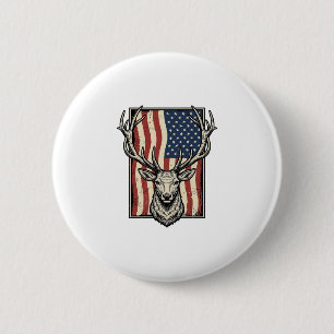 Badge Rond 5 Cm Conception de maillot de chasse de drapeau américa