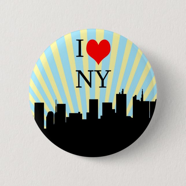 Badge Rond 5 Cm Conception de New York de coeur d'amour du cool I (Devant)