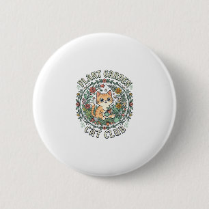 Badge Rond 5 Cm Conception de plante de jardin de chat drôle - Pla