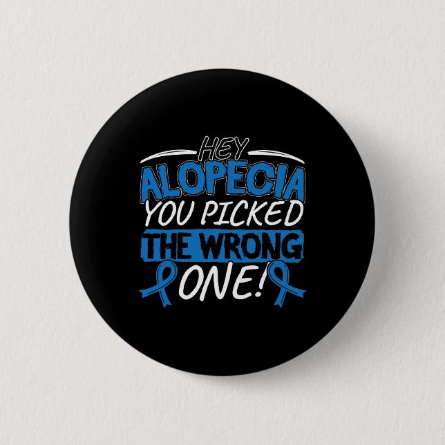 Badge Rond 5 Cm Conception de sensibilisation Alopecia pour un sou (Devant)