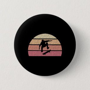 Badge Rond 5 Cm Conception de skateboard rétro