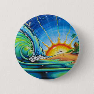 Badge Rond 5 Cm Conception de surfer