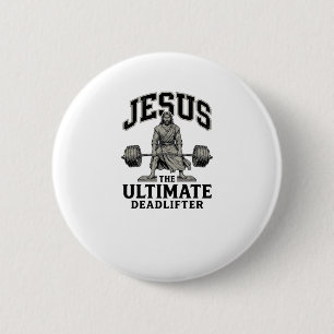 Badge Rond 5 Cm Conception de t-shirt de gym vintage Jésus Ultimat
