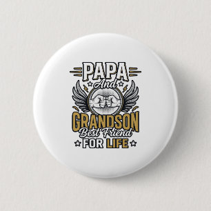 Badge Rond 5 Cm Conception de t-shirt Papa et petit-fils meilleurs