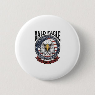 Badge Rond 5 Cm Conception de T-Shirt Patriotique Aigle Chauve Vin