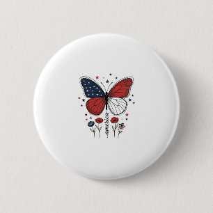 Badge Rond 5 Cm Conception de T-shirt vintage papillon patriotique