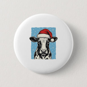 Badge Rond 5 Cm Conception de vecteur de chapeau de Père Noël de v