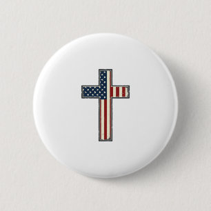 Badge Rond 5 Cm Conception de vecteur de croix patriotique en détr