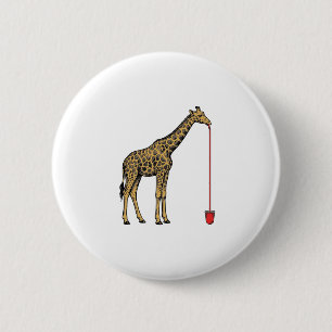 Badge Rond 5 Cm Conception de vecteur de paille à boire de girafe 