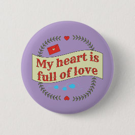 Badge Rond 5 Cm Conception des messages de coeur