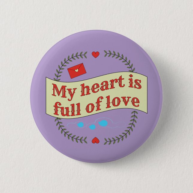 Badge Rond 5 Cm Conception des messages de coeur (Devant)