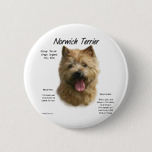 Badge Rond 5 Cm Conception d'histoire de Norwich Terrier