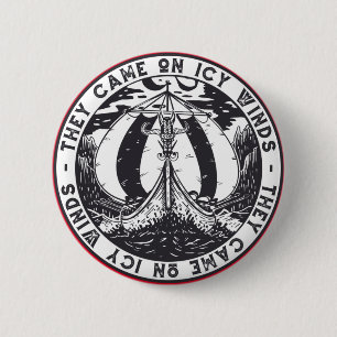 Badge Rond 5 Cm Conception d'histoire scandinave de bateau viking