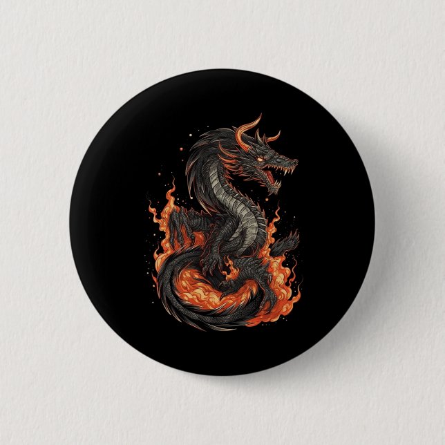 Badge Rond 5 Cm conception dragon (Devant)
