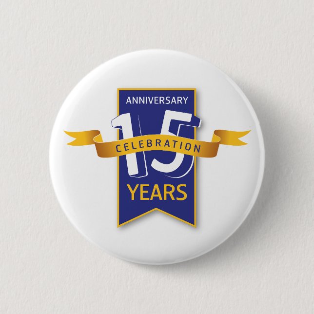 Badge Rond 5 Cm Conception du 15e anniversaire (Devant)