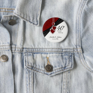 Badge Rond 5 Cm Conception du 40e anniversaire du Mariage