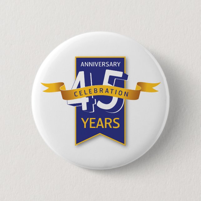 Badge Rond 5 Cm Conception du 45e anniversaire (Devant)