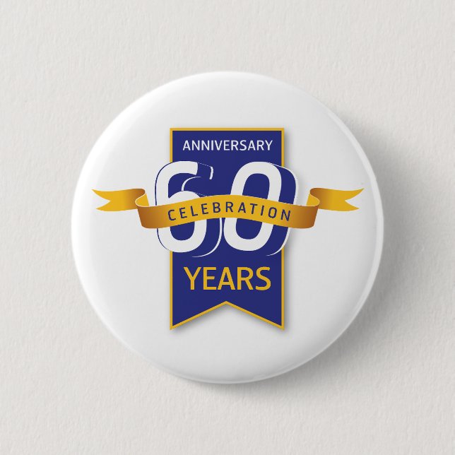 Badge Rond 5 Cm Conception du 60e anniversaire (Devant)