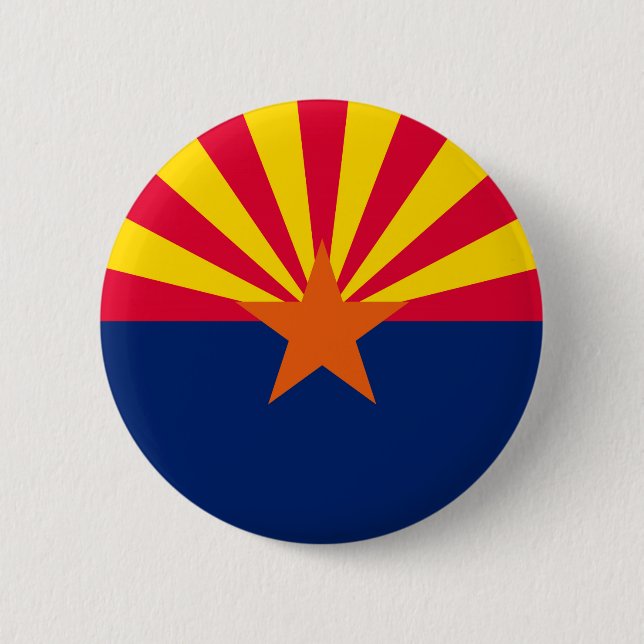 Badge Rond 5 Cm Conception du drapeau de l'État de l'Arizona (Devant)