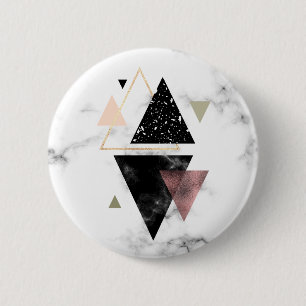 Badge Rond 5 Cm Conception géométrique du marbre métallique