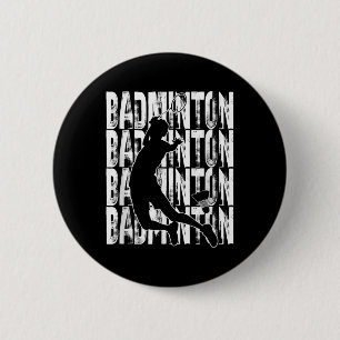 Badge Rond 5 Cm Conception Graphique Thème Amoureux de Badminton