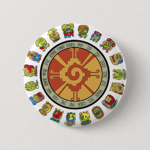 Badge Rond 5 Cm Conception maya de calendrier