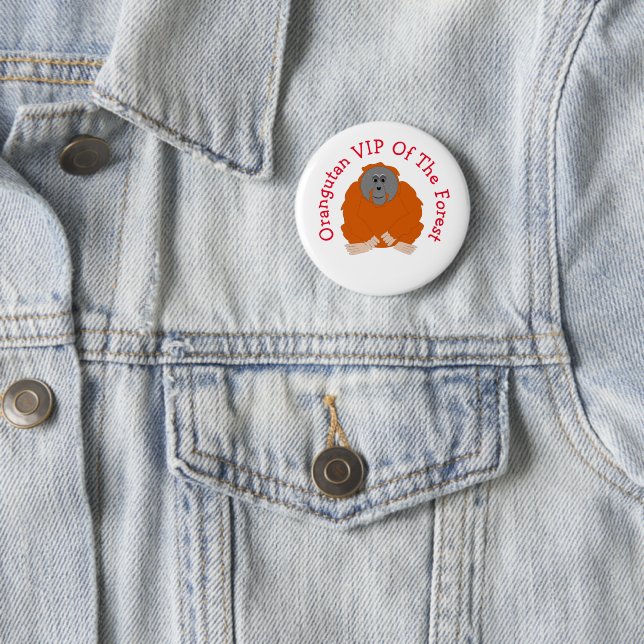Badge Rond 5 Cm Conception Orangoutan personnalisée (En situation)